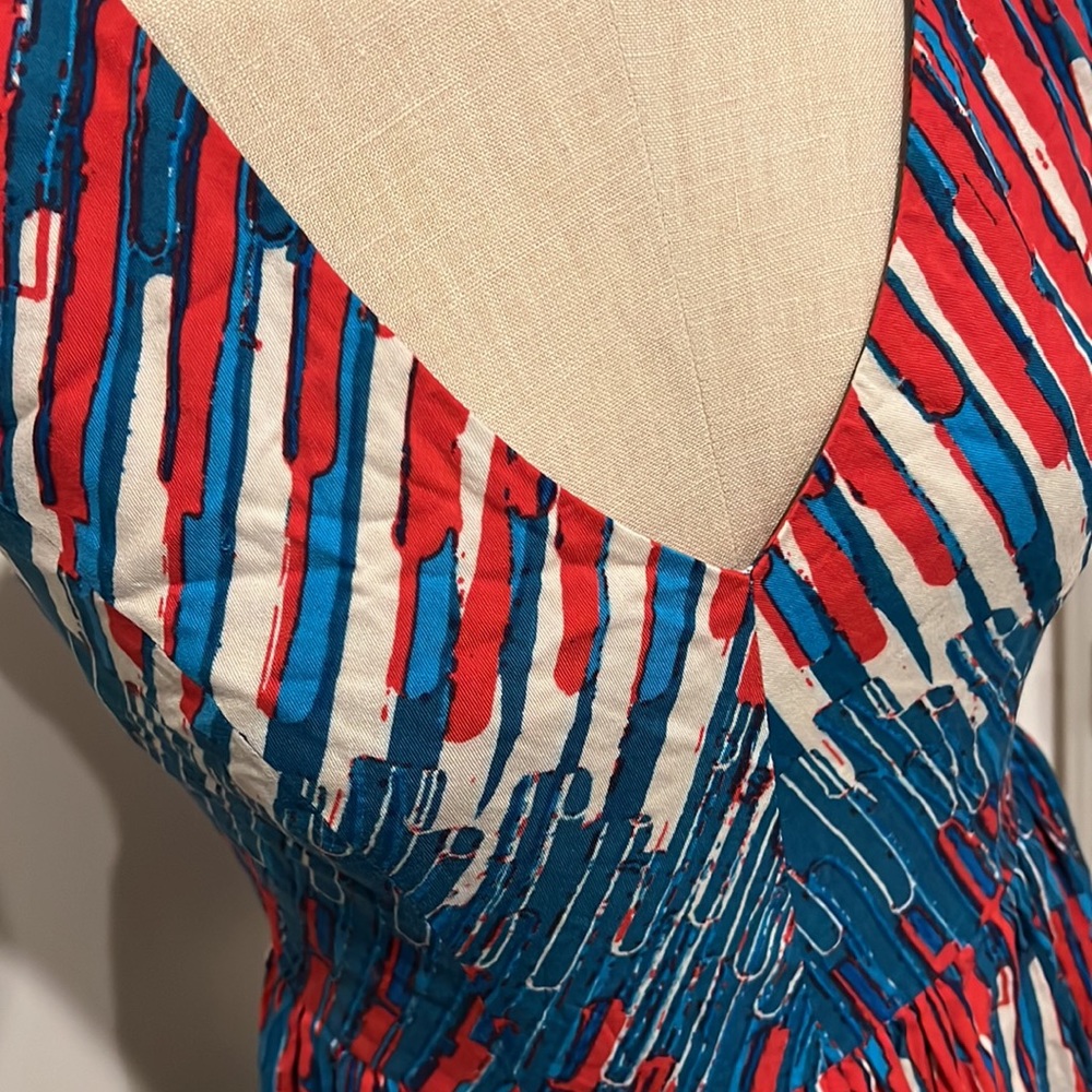 📌 Anthropologie Tracy Reese Plenty Multicolored Fit & Flare Zipper Back Size 4 - Picture 2 of 7